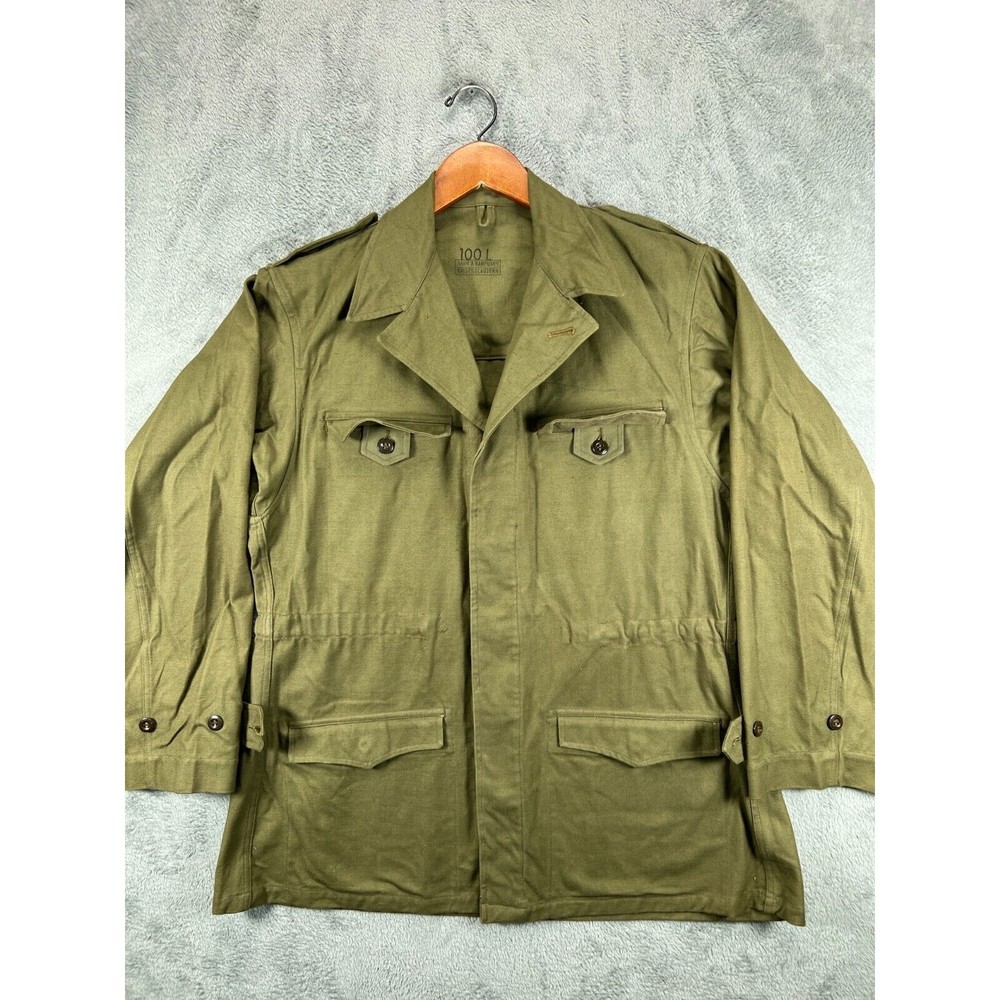 Vintage 40s WW2 M-1943 M43 German Army Military Field Jacket Green 46 in